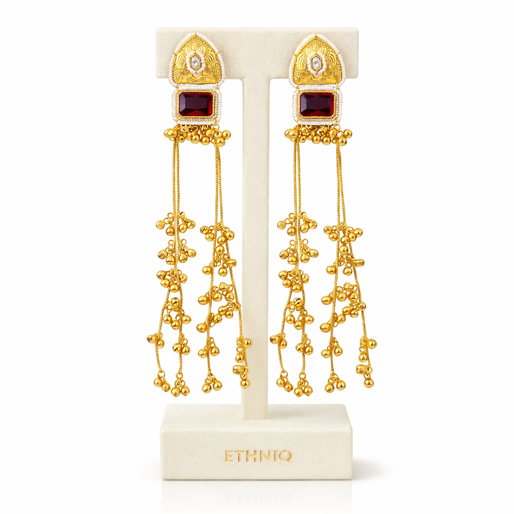 Zeenat Kashmiri Long Earrings
