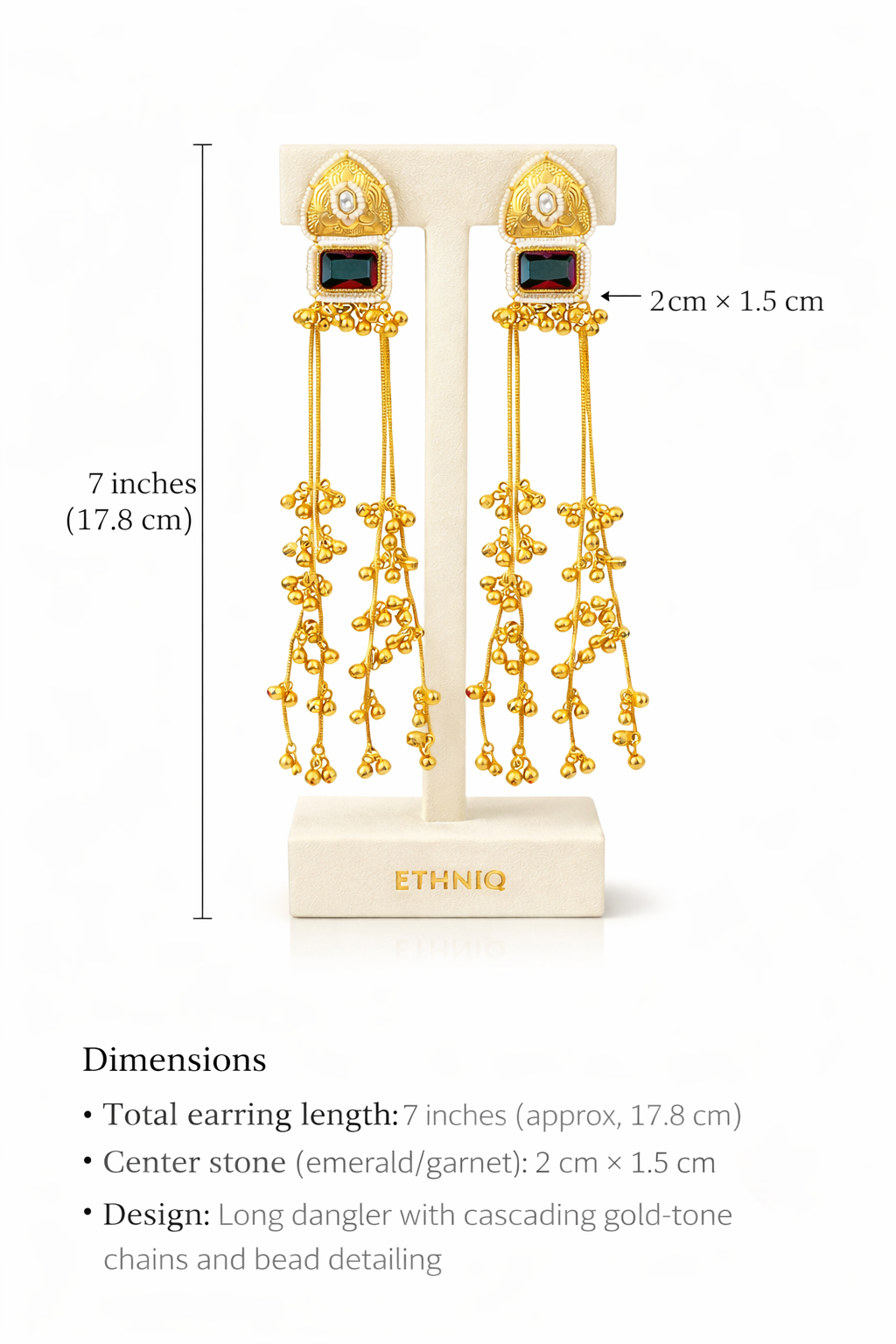 Zeenat Kashmiri Long Earrings