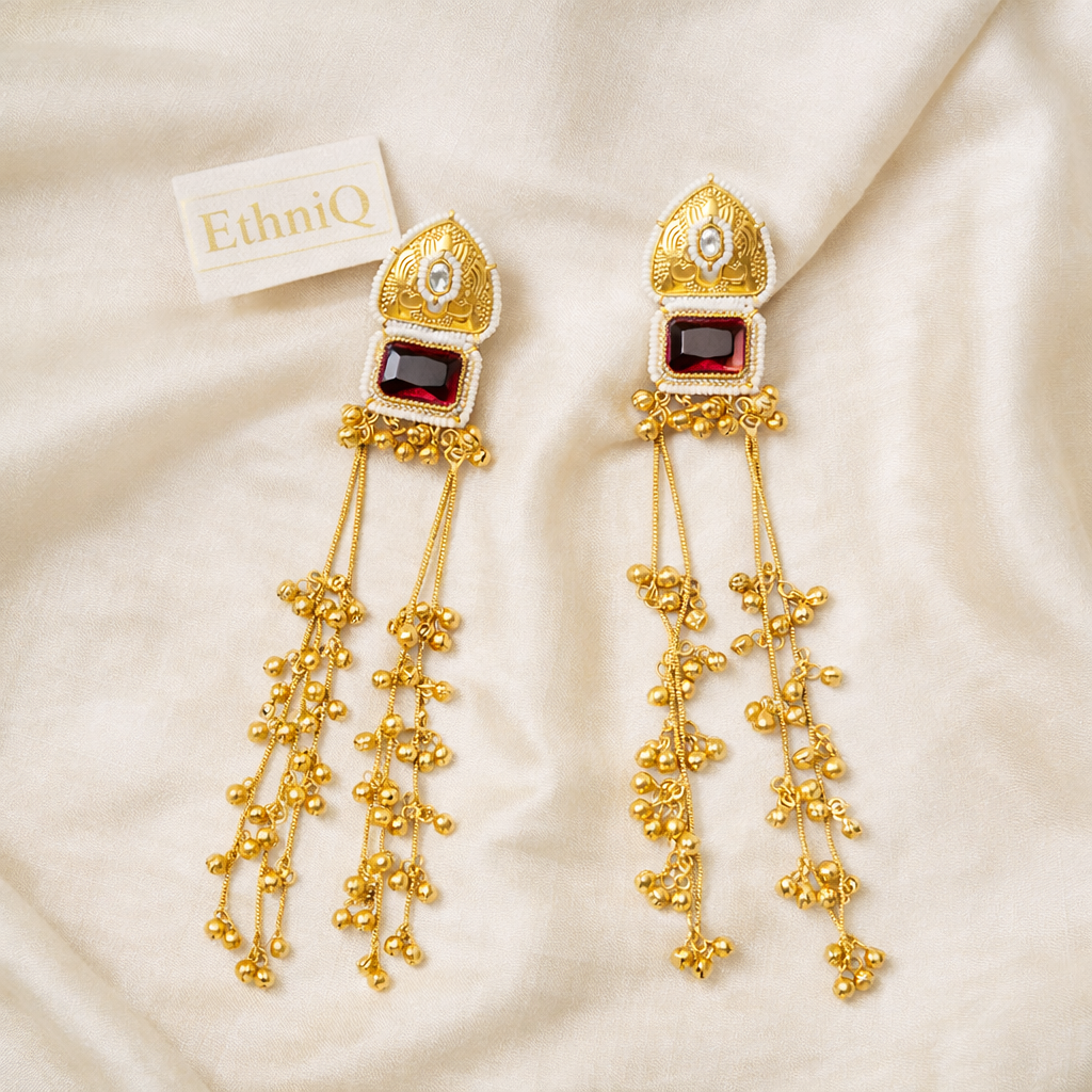 Zeenat Kashmiri Long Earrings