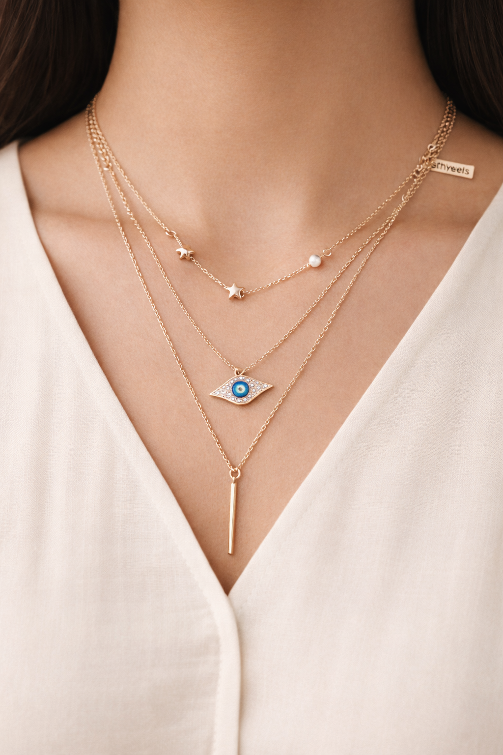 Elara Evil Eye Layered Necklace